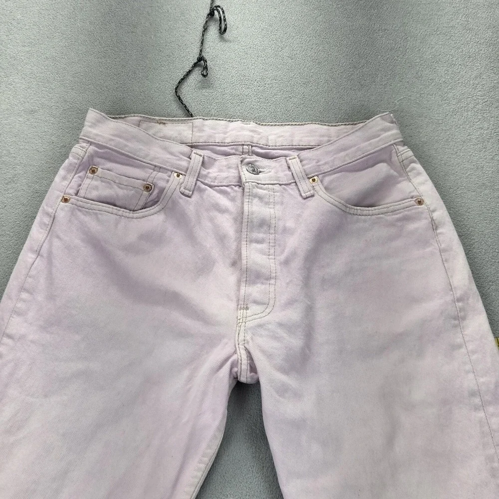 VTG Levis 501 Jeans Mens Pink Wash Dyed‎ Straight Button Fly USA Fits 27x32